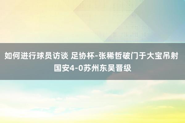 如何进行球员访谈 足协杯-张稀哲破门于大宝吊射 国安4-0苏州东吴晋级