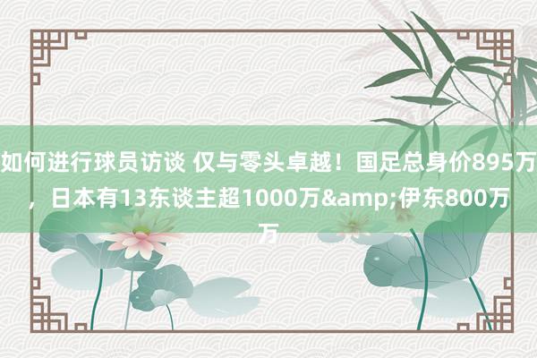 如何进行球员访谈 仅与零头卓越！国足总身价895万，日本有13东谈主超1000万&伊东800万